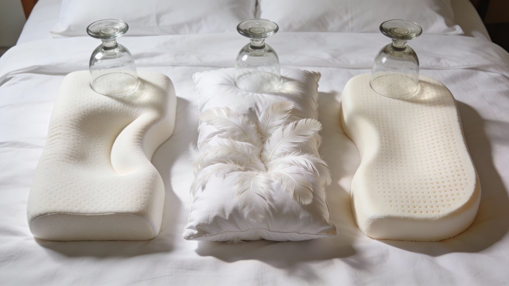 pillow material compression differences